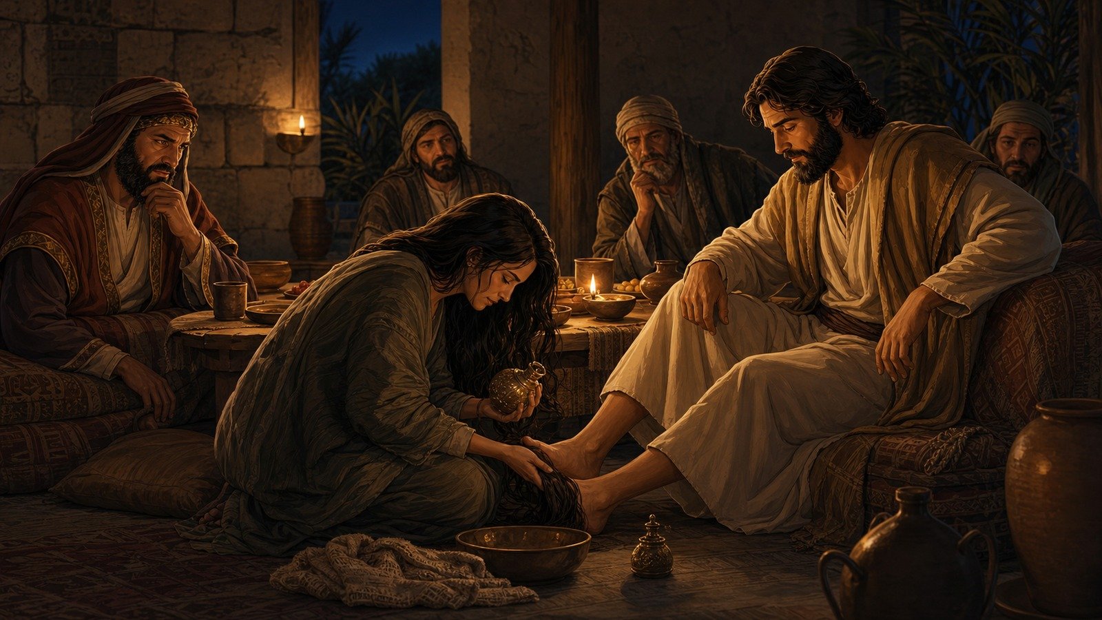 Illustration: A sinful woman anoints Jesus' feet
