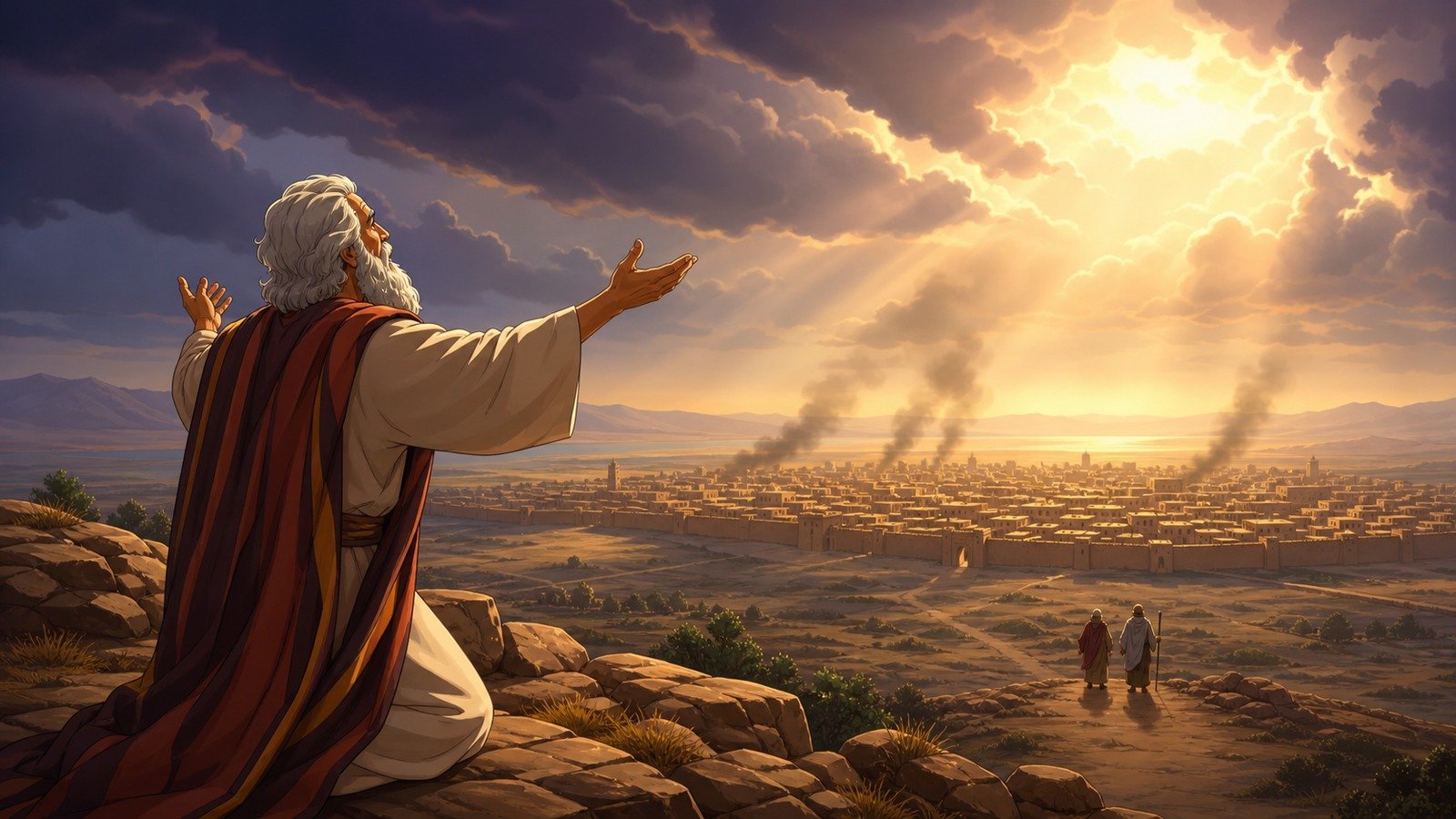 Illustration: Abraham intercedes for Sodom