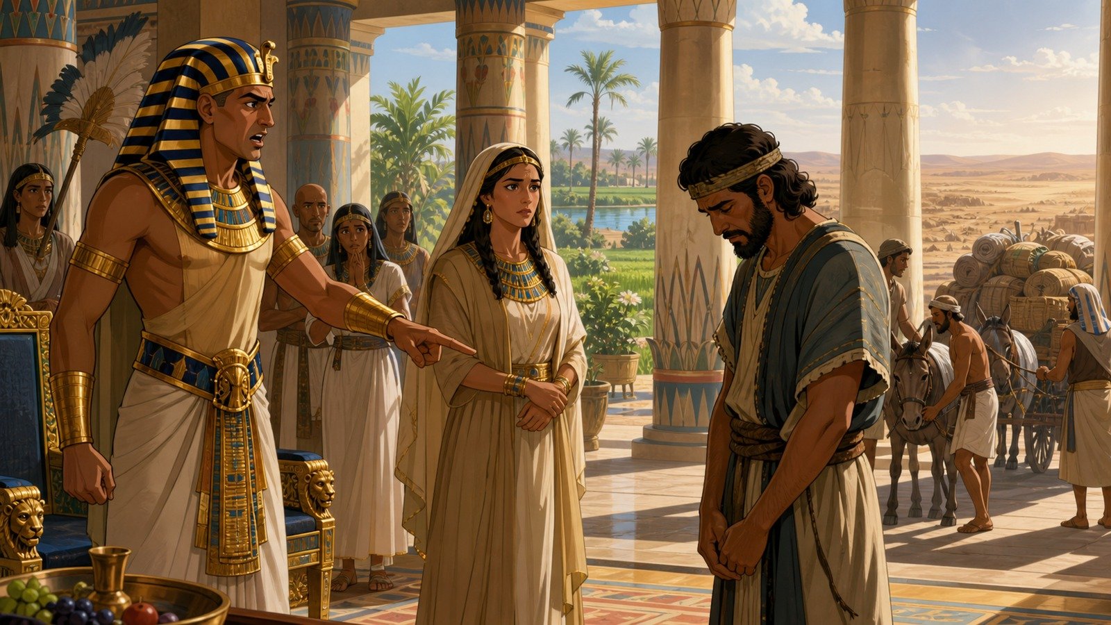 Illustration: Abram in Egypt during famine