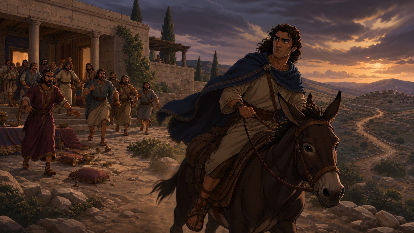 Illustration: Absalom kills Amnon and flees