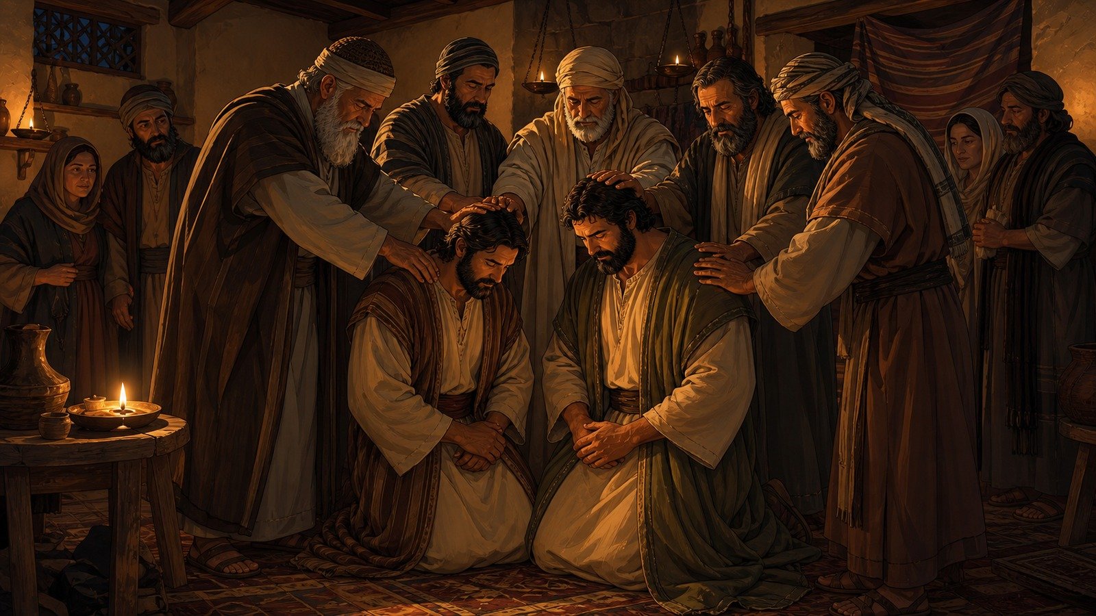 Illustration: Barnabas and Saul commissioned at Antioch