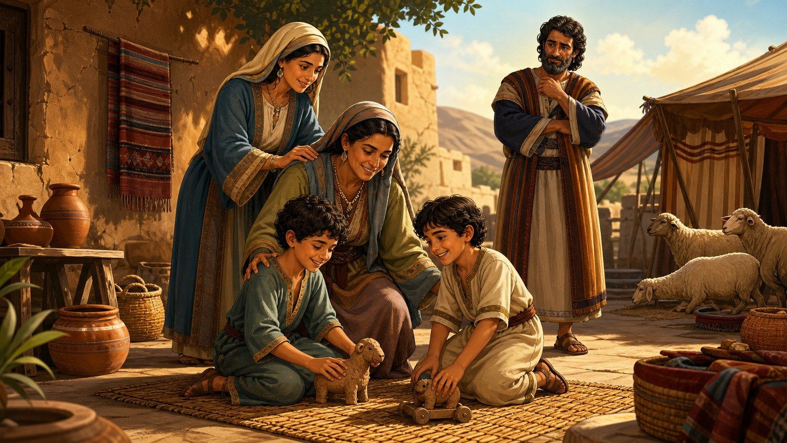 Illustration: Birth of Dan and Naphtali to Bilhah