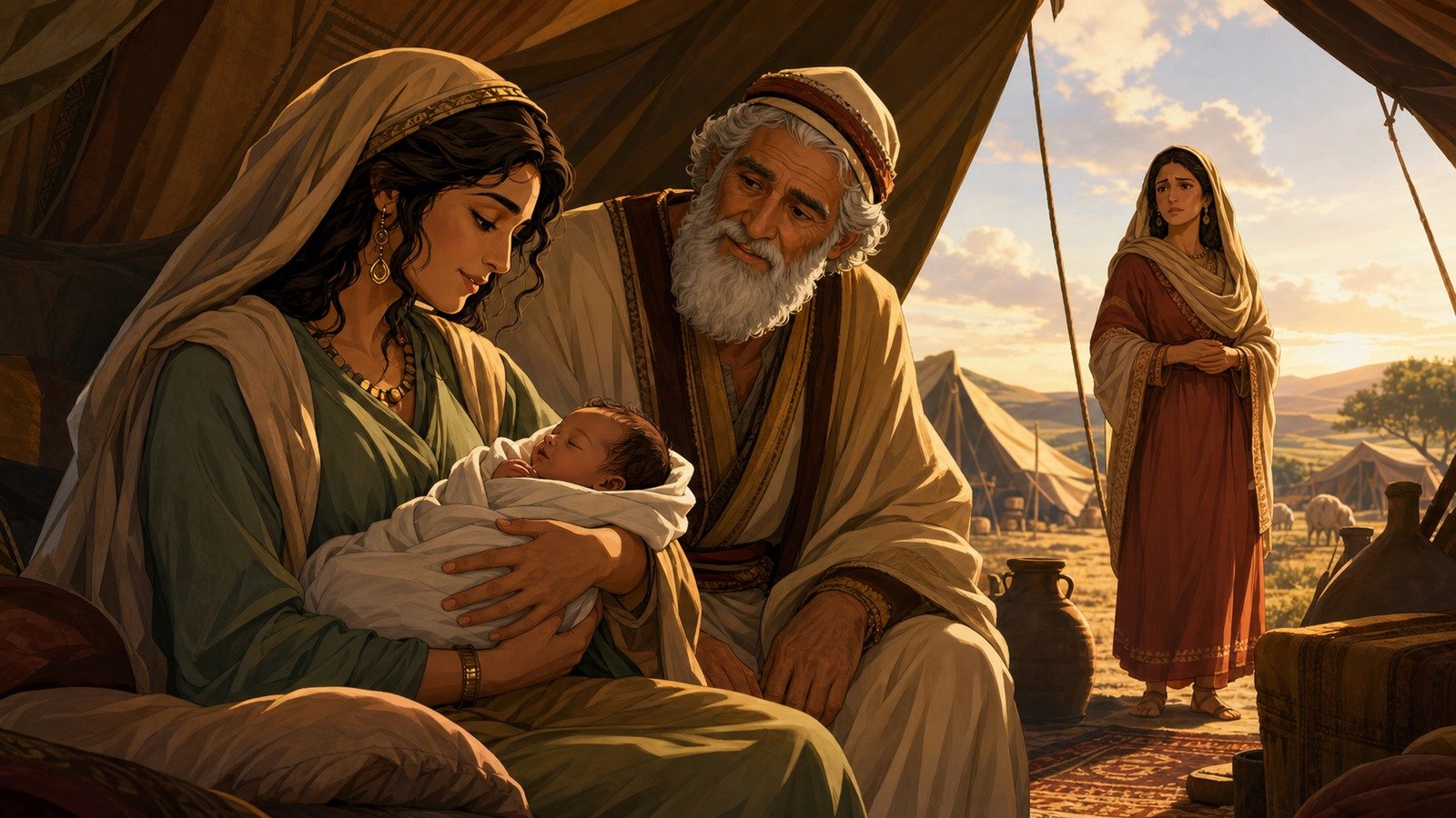 Illustration: Birth of Ishmael to Hagar