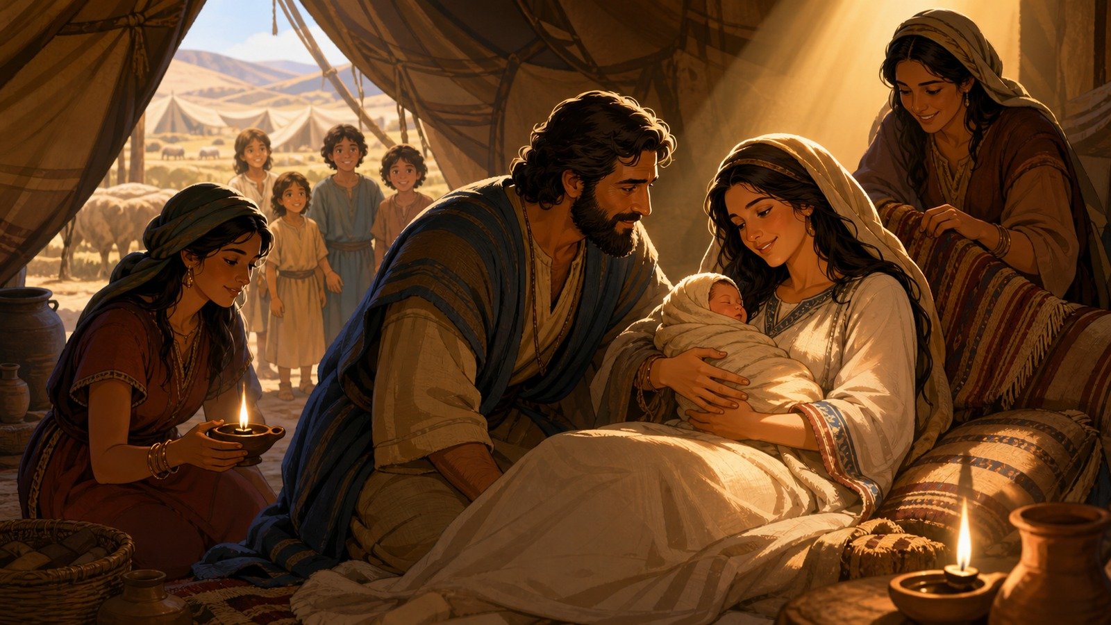 Illustration: Birth of Joseph to Rachel
