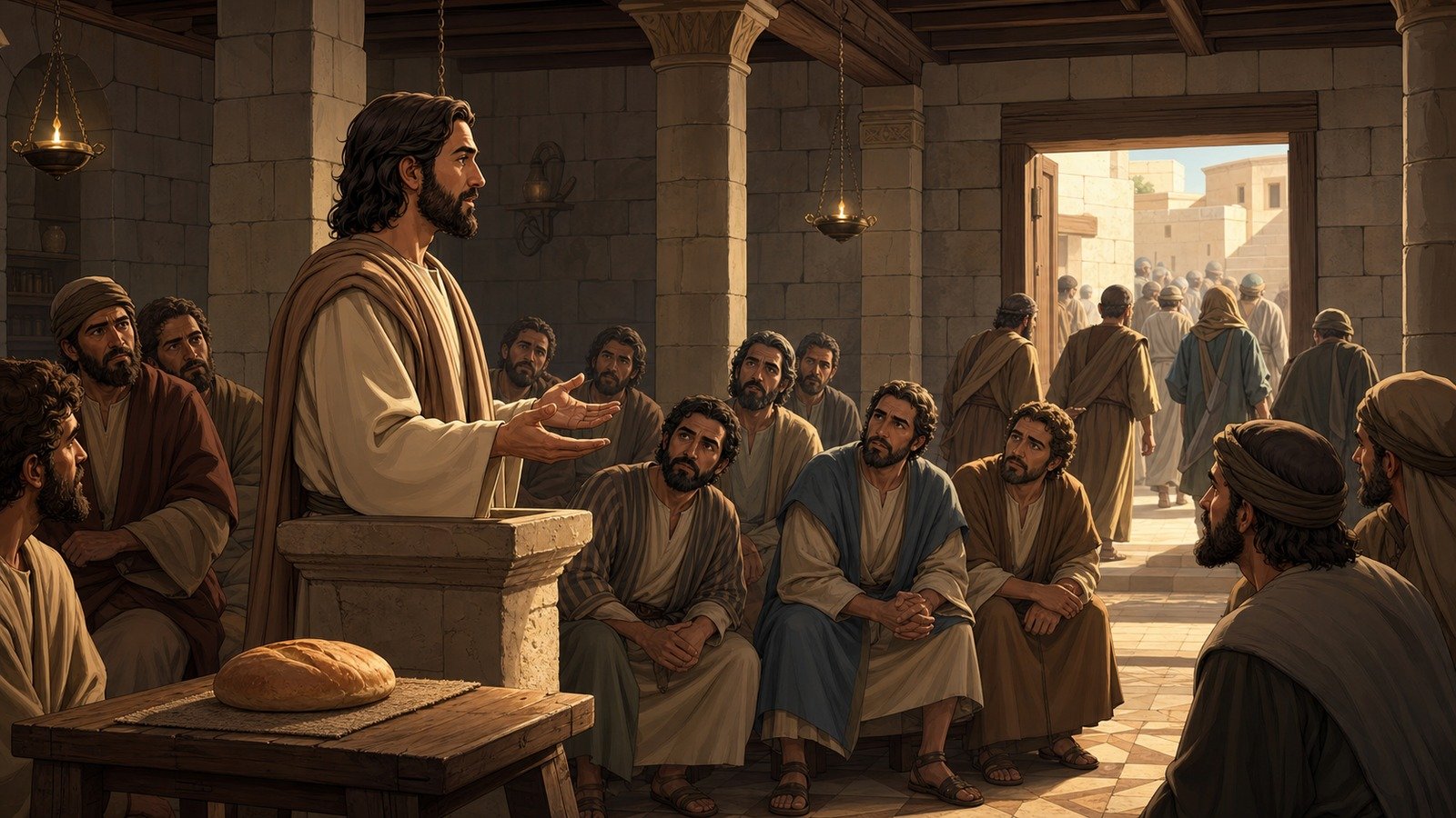 Illustration: Bread of Life discourse; many disciples turn away