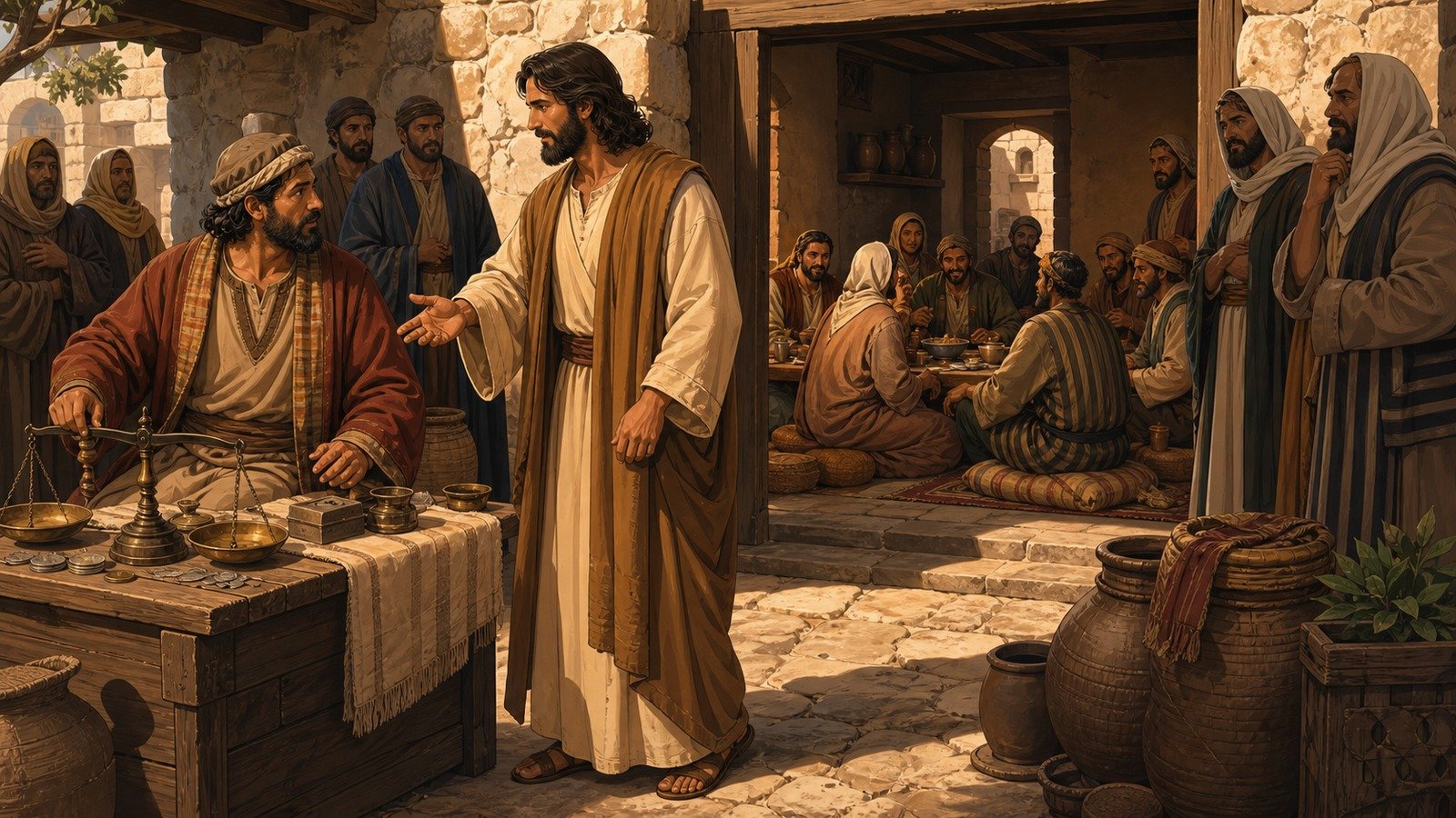 Illustration: Calling of Matthew; eating with sinners