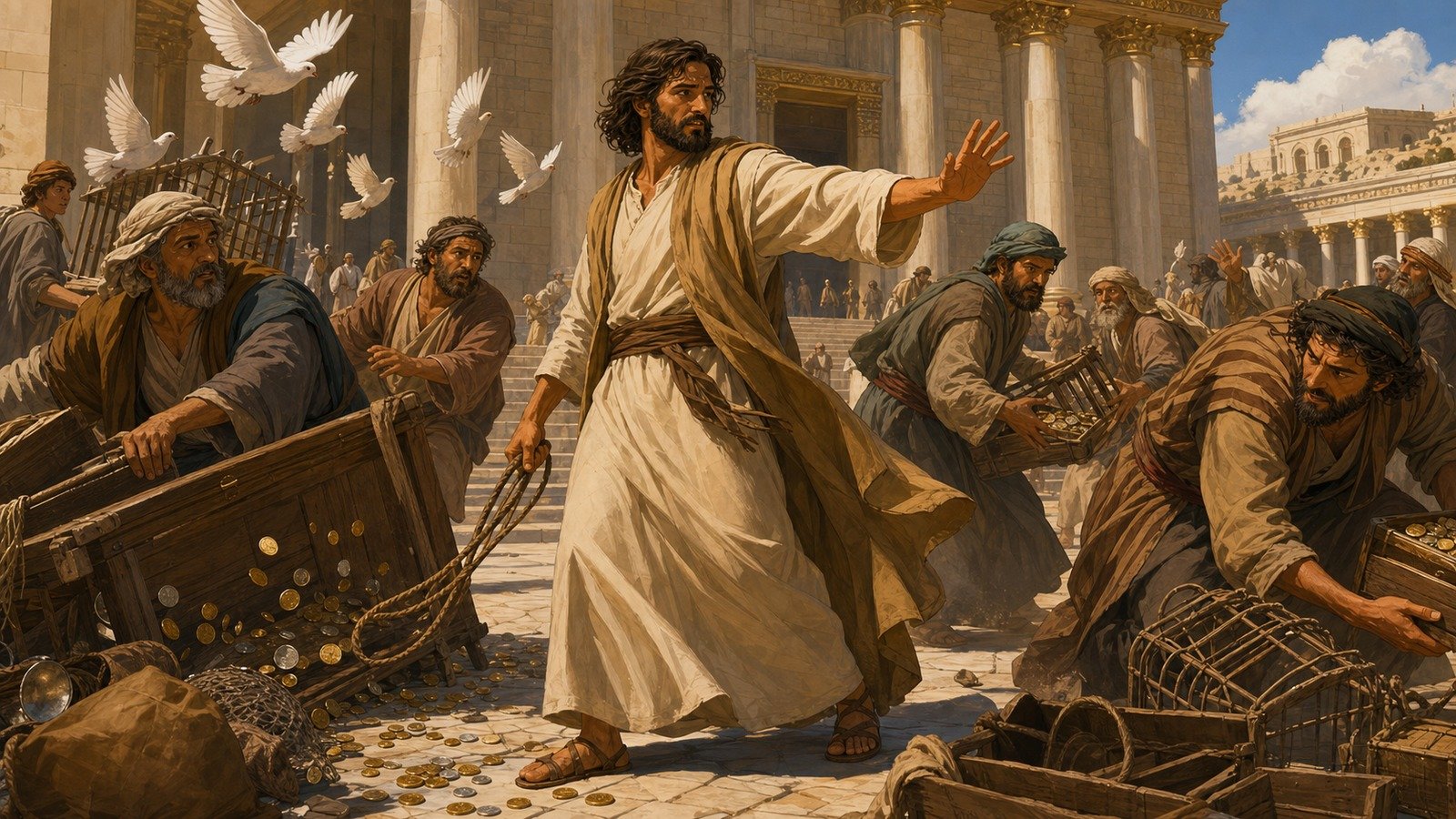 Illustration: Cleansing of the Temple at the first Passover
