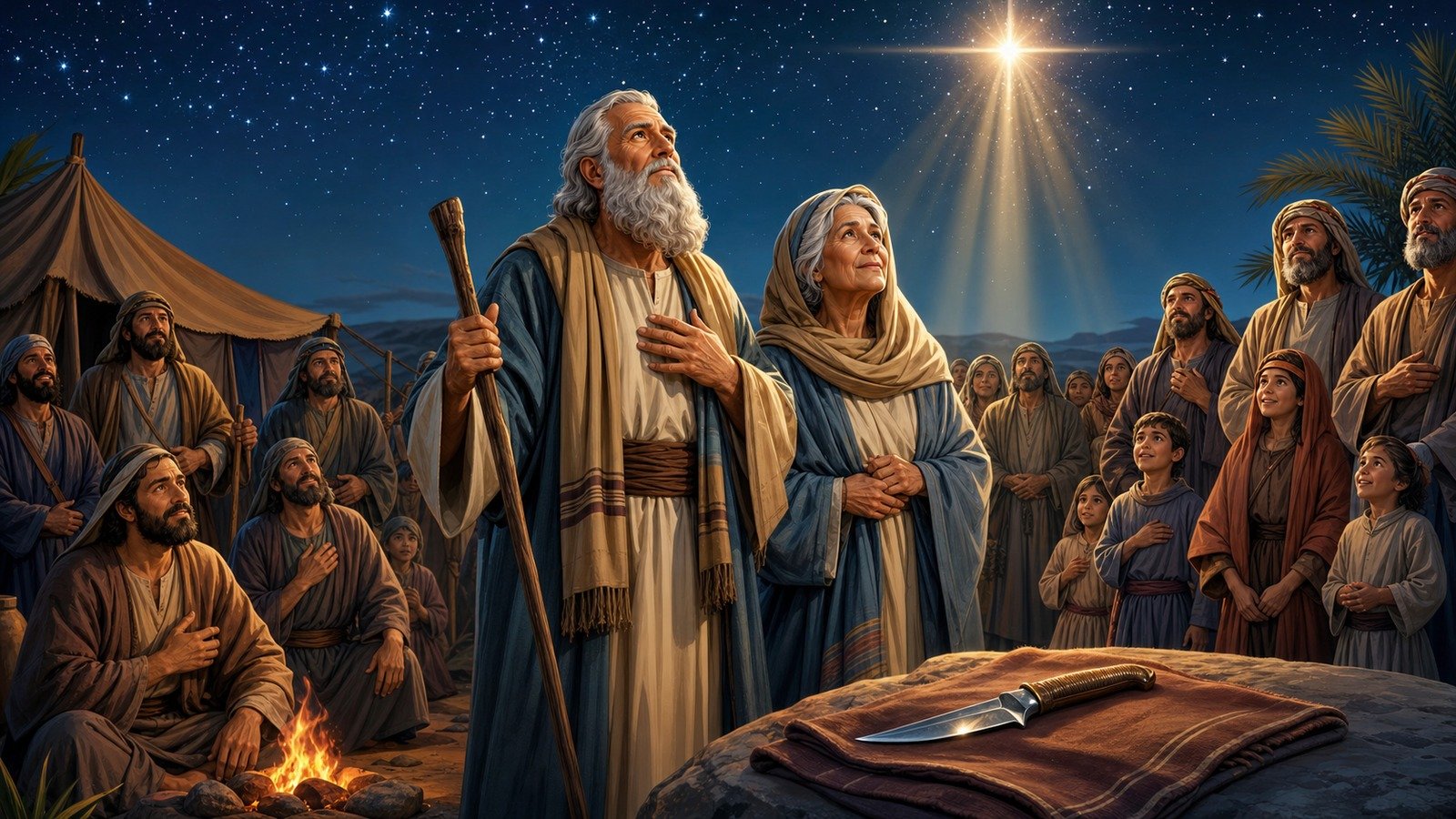 Illustration: Covenant of circumcision; Abram and Sarai renamed