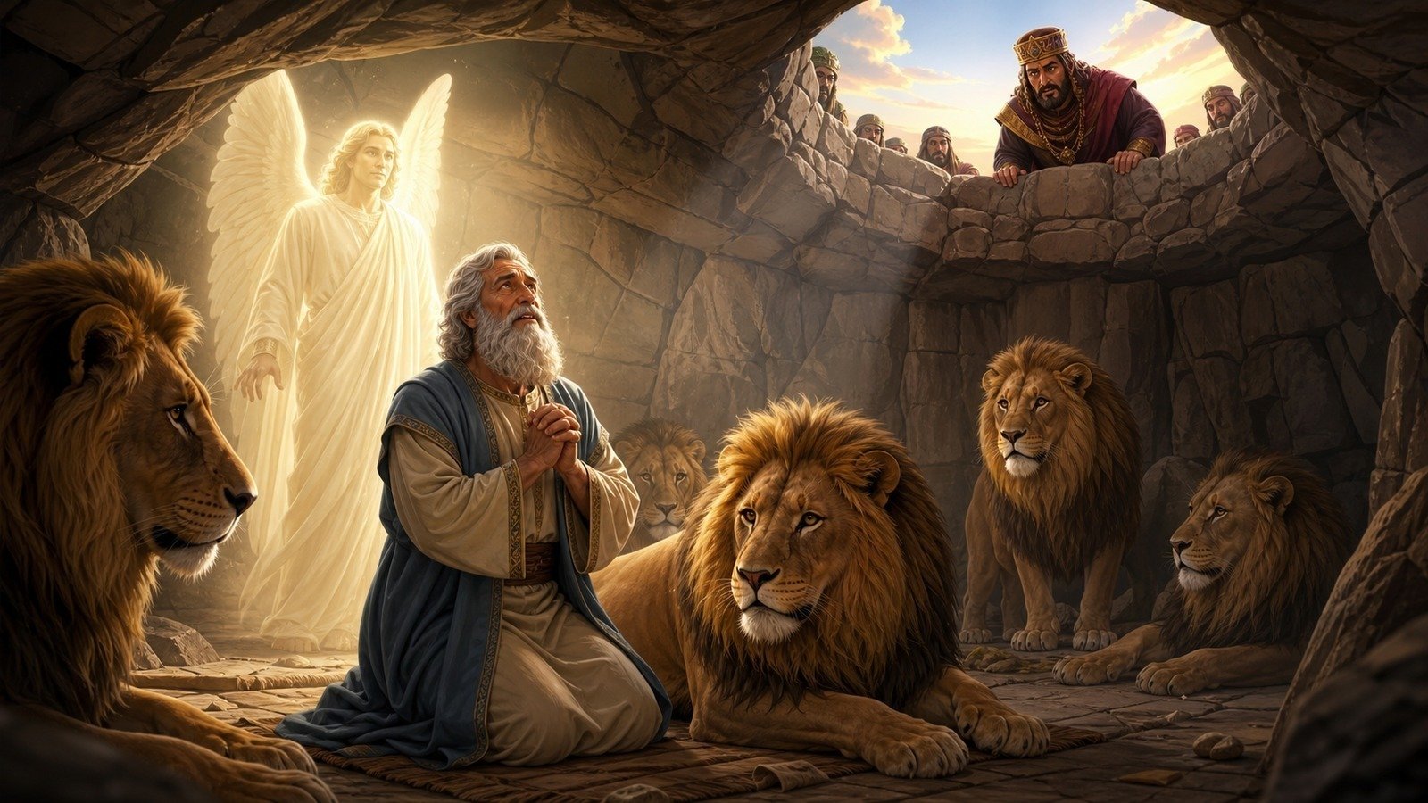 Illustration: Daniel in the lions' den
