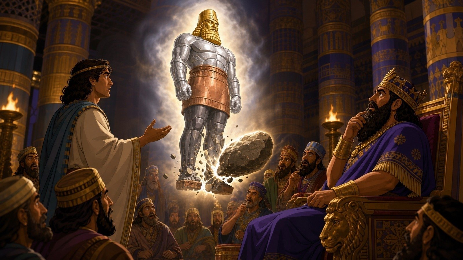 Illustration: Daniel interprets Nebuchadnezzar's dream of the statue