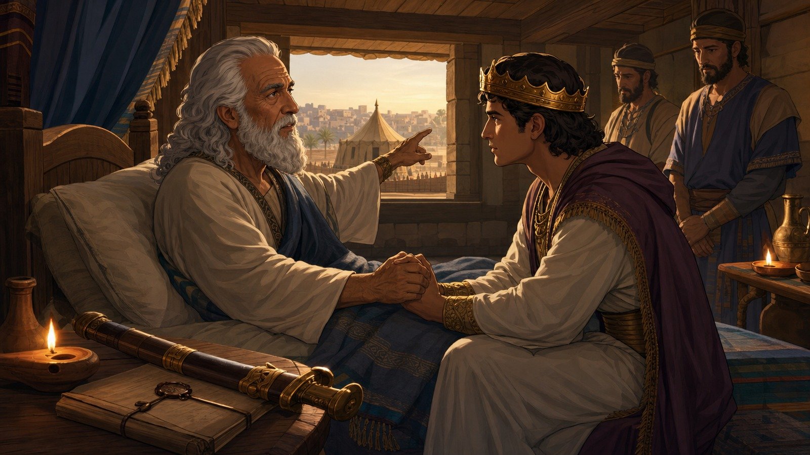 Illustration: David's final charge to Solomon