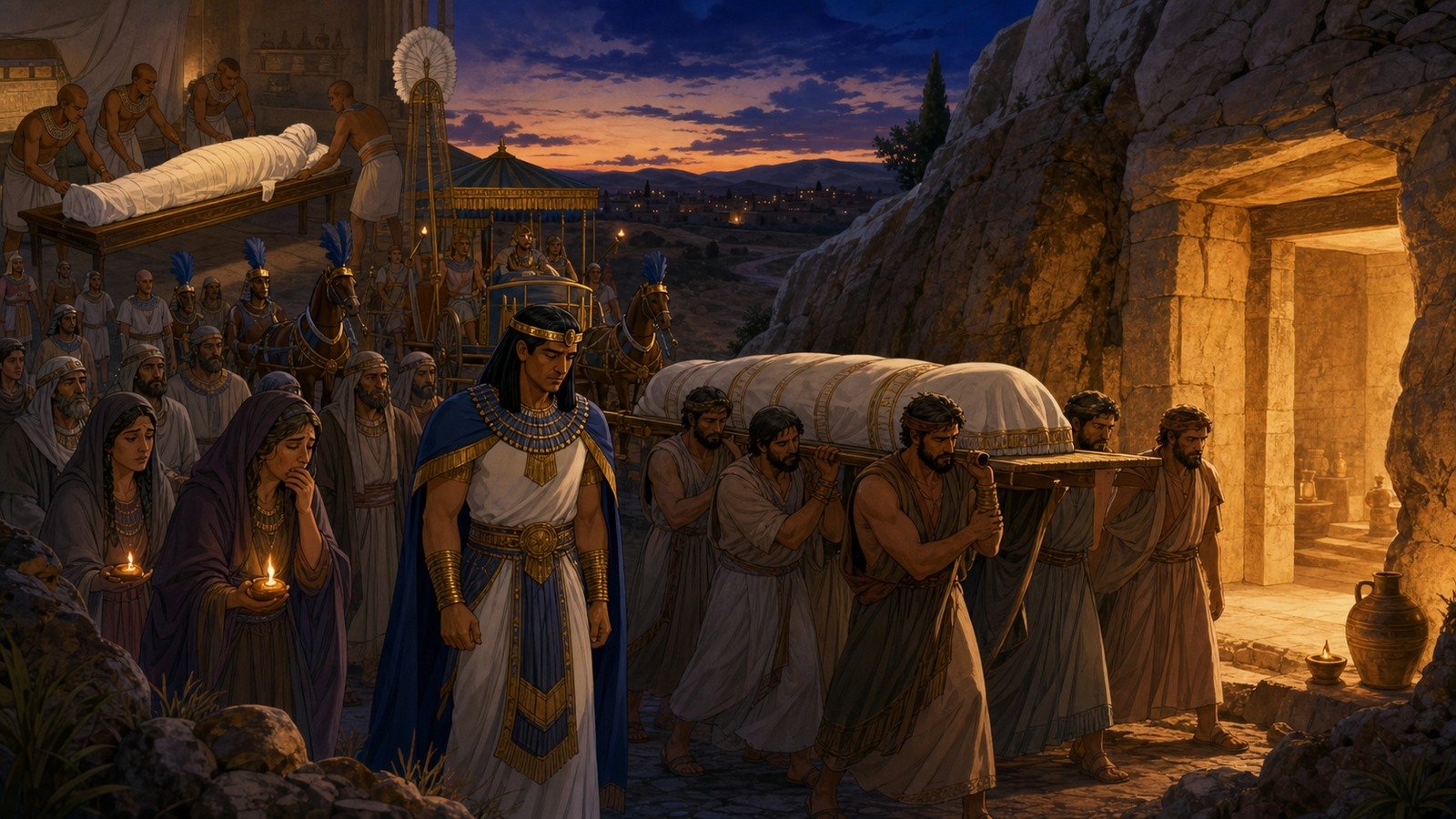 Illustration: Death and burial of Jacob