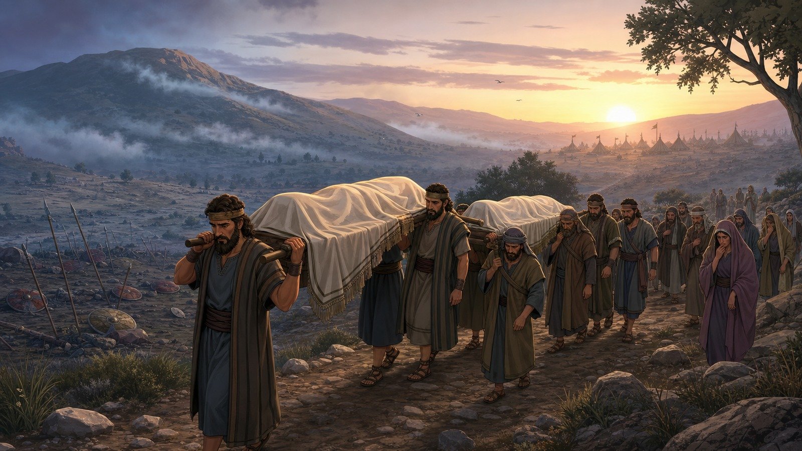 Illustration: Death of Saul and Jonathan at Mount Gilboa