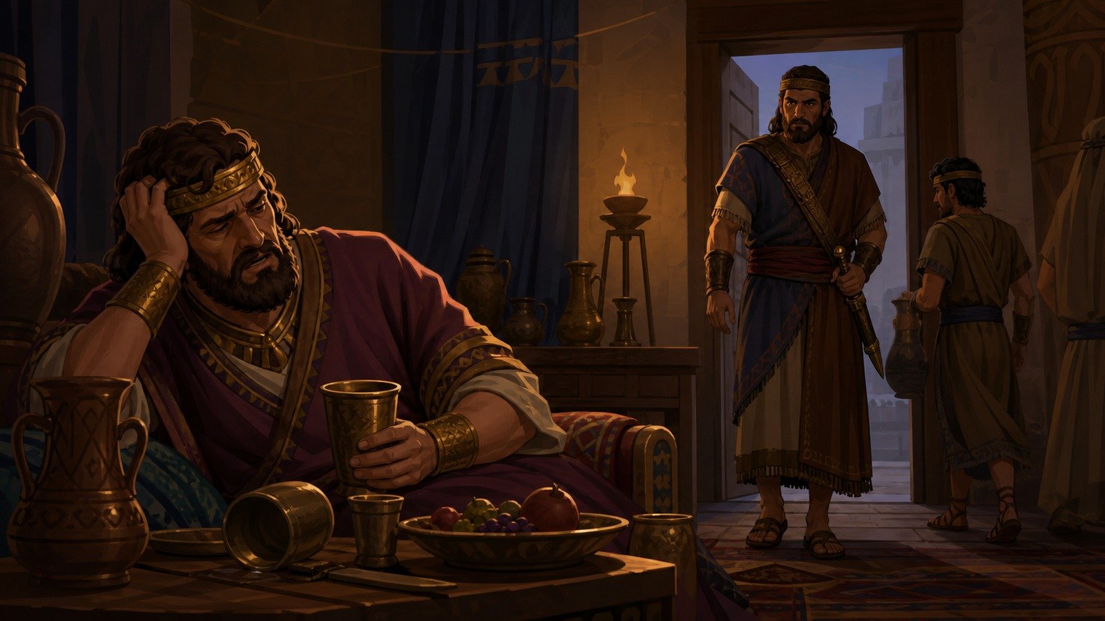 Illustration: Elah assassinated by Zimri