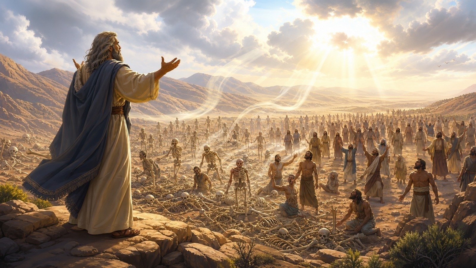 Illustration: Ezekiel's vision of the valley of dry bones