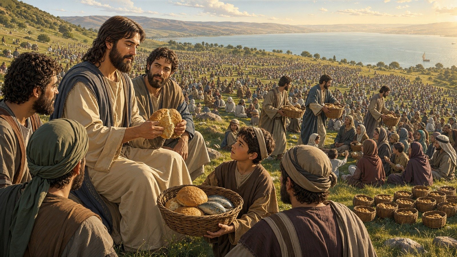Illustration: Feeding of the five thousand