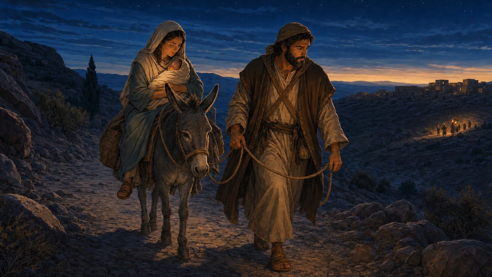 Illustration: Flight to Egypt; Herod's massacre of the innocents