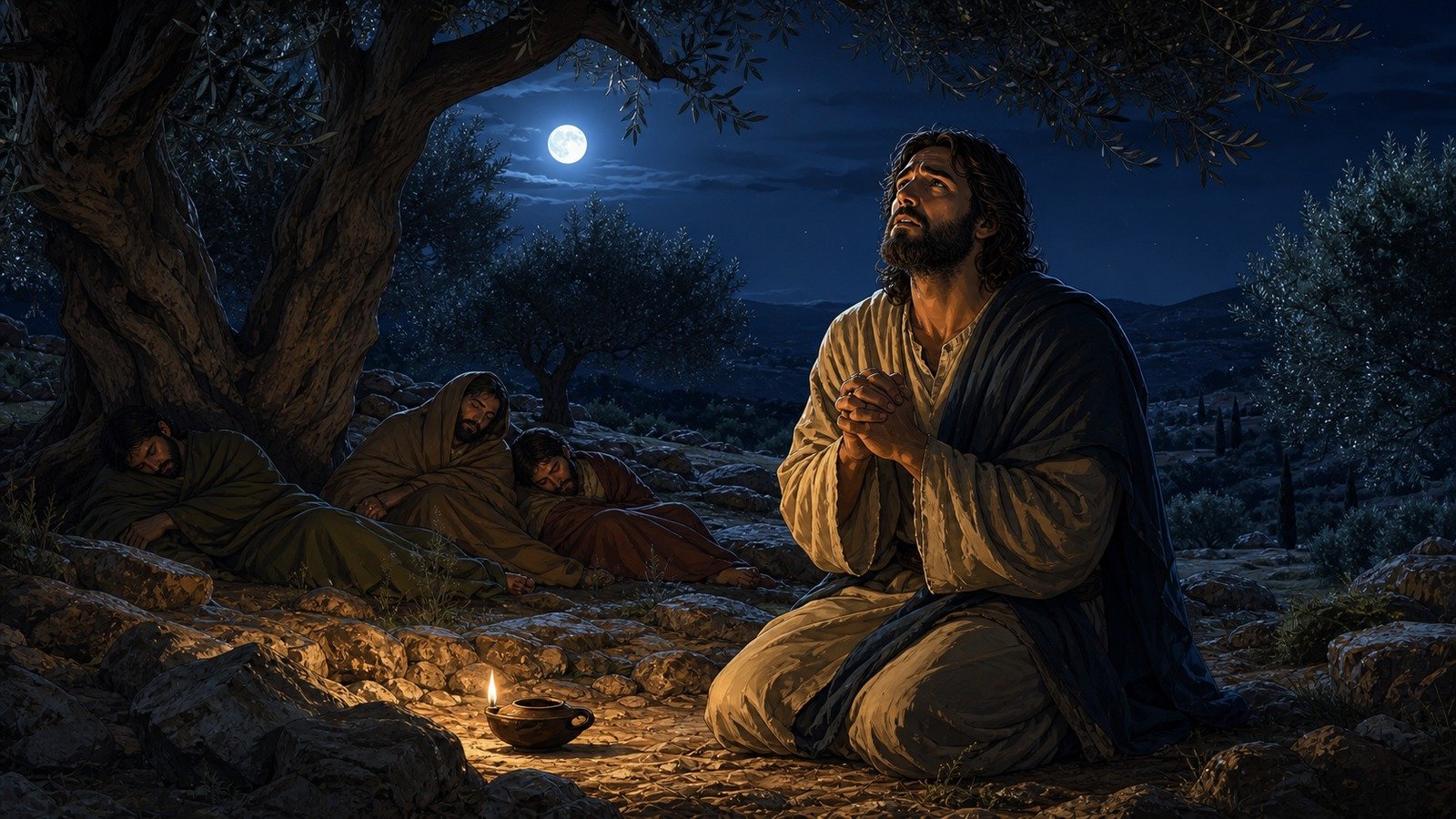 Illustration: Gethsemane: Jesus' agony in prayer