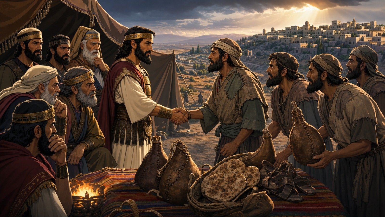 Illustration: Gibeonite treaty by deception