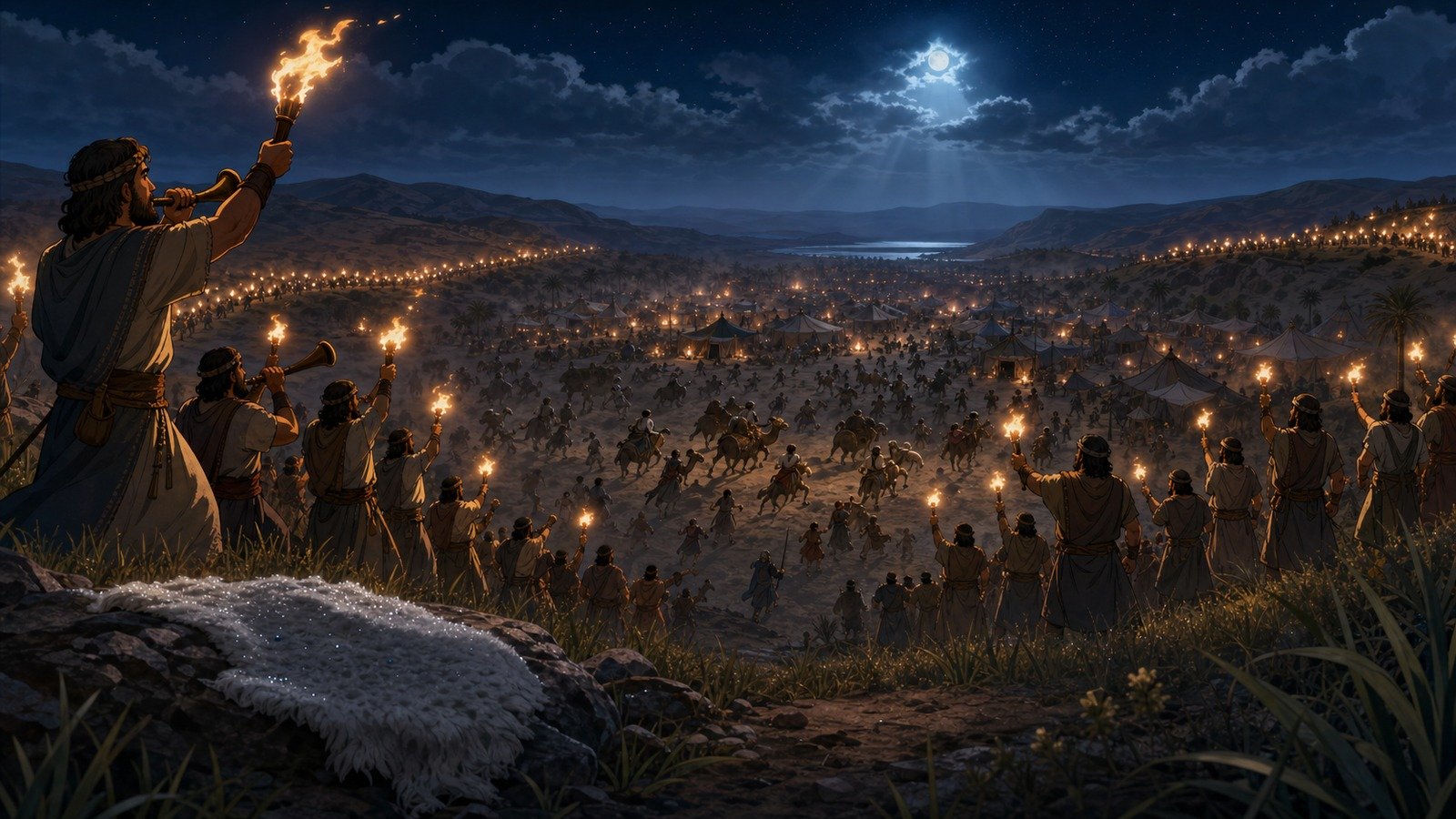 Illustration: Gideon defeats Midian