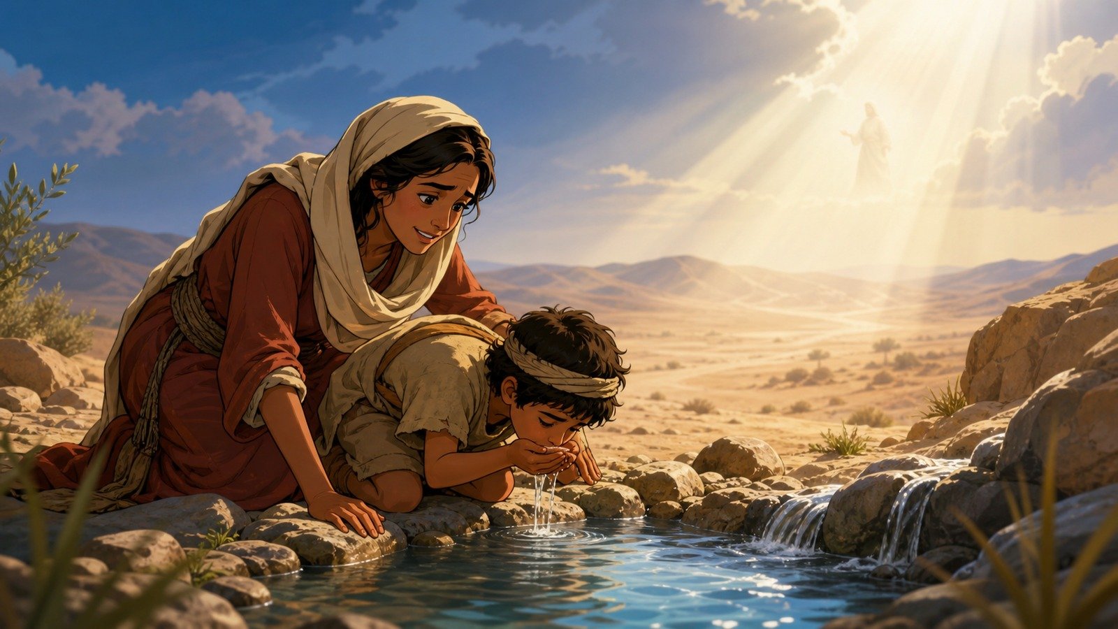 Illustration: Hagar and Ishmael sent away