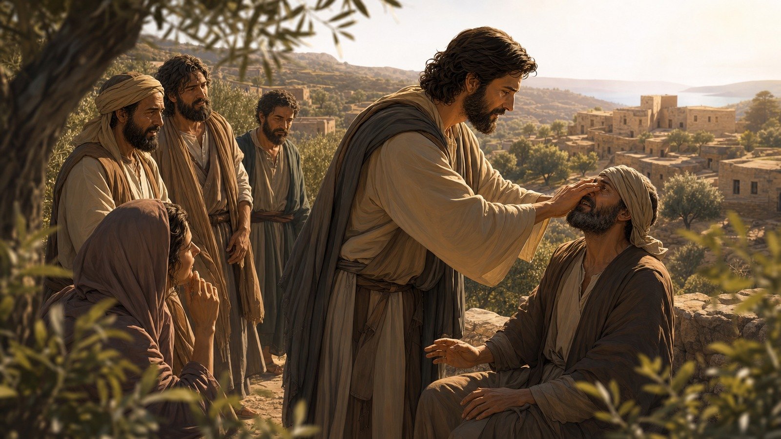 Illustration: Healing of a blind man at Bethsaida