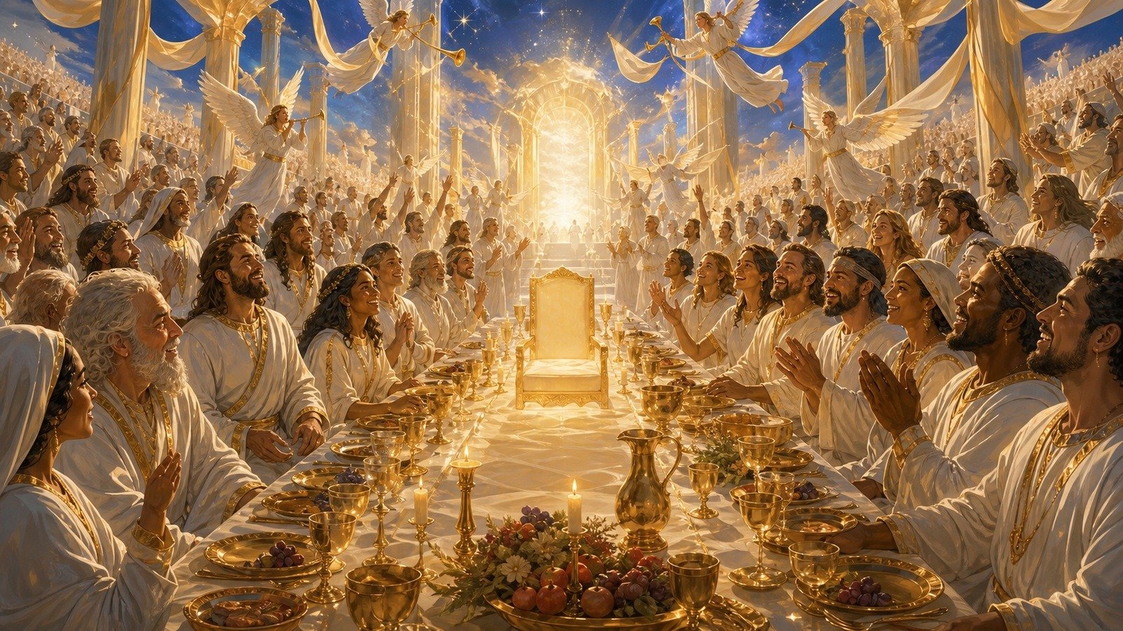 Illustration: Heaven rejoices; the wedding supper of the Lamb
