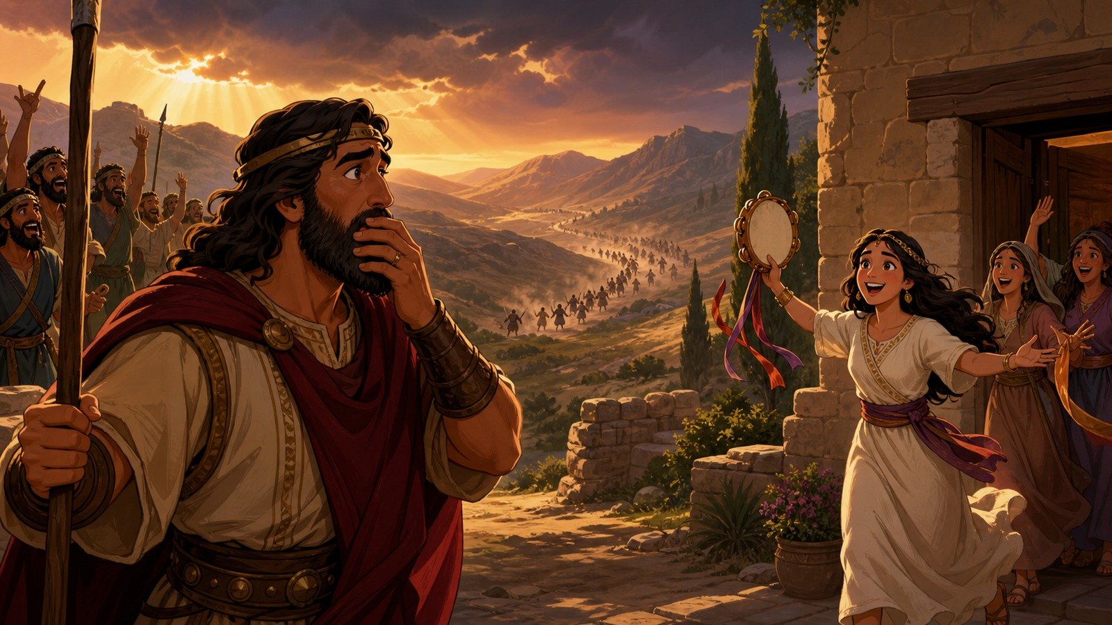 Illustration: Jephthah's vow and victory over Ammon