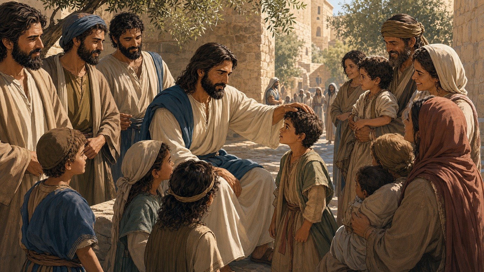 Illustration: Jesus blesses the children