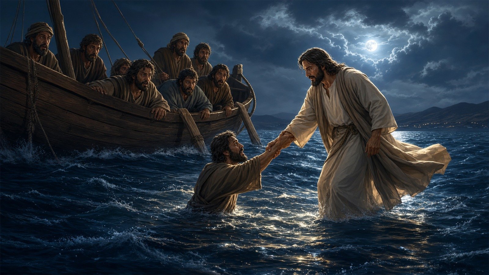 Illustration: Jesus walks on water