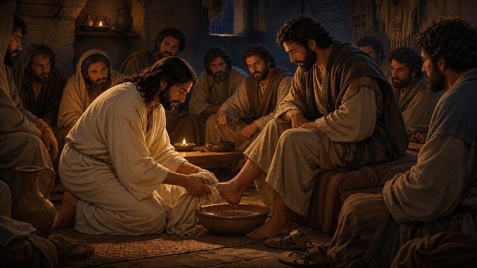 Illustration: Jesus washes the disciples' feet