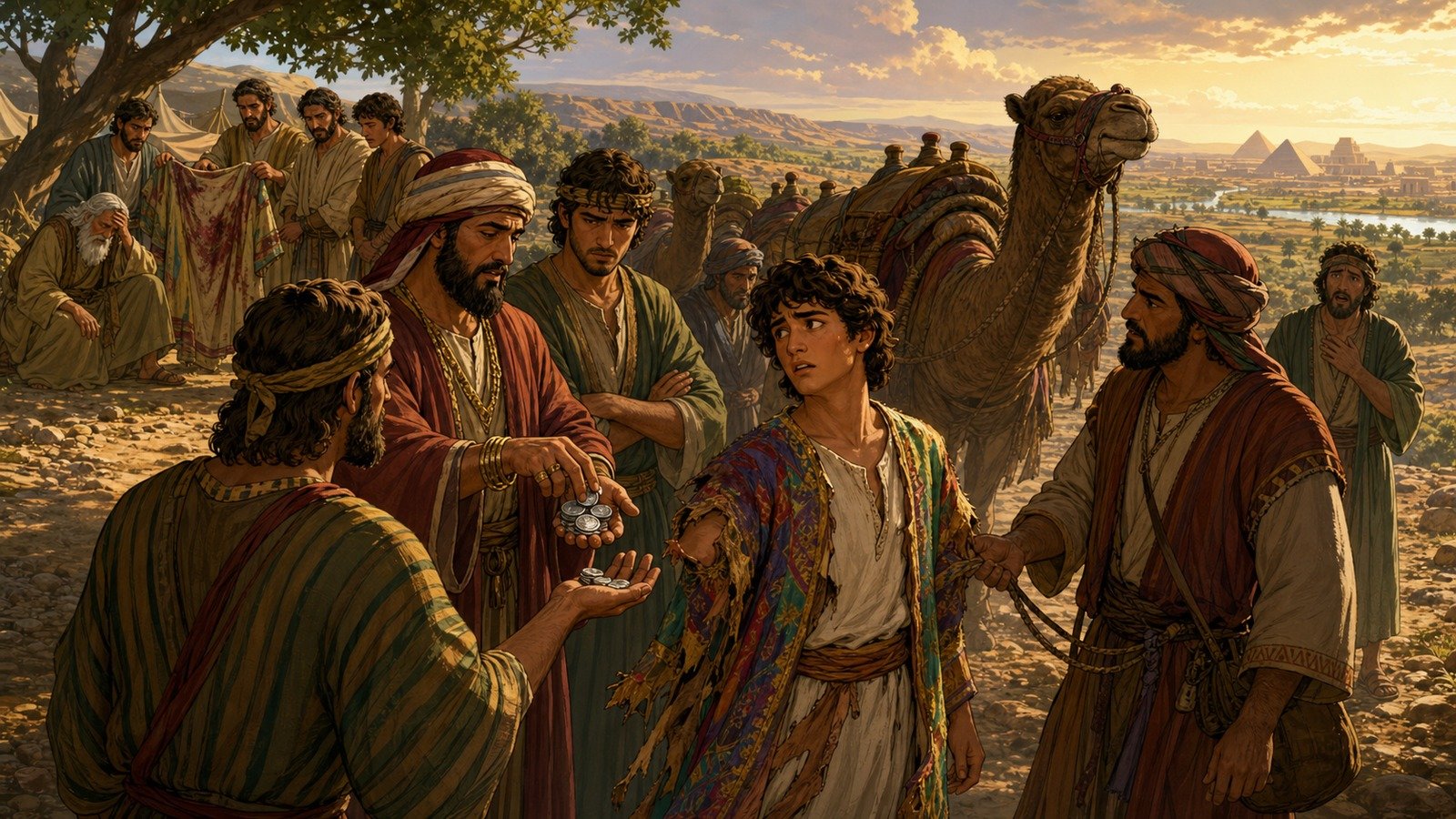 Illustration: Joseph sold into slavery in Egypt