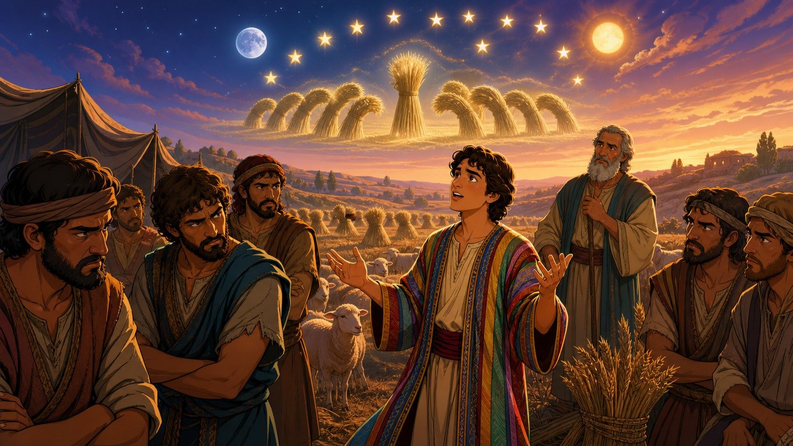 Illustration: Joseph's dreams and his brothers' jealousy