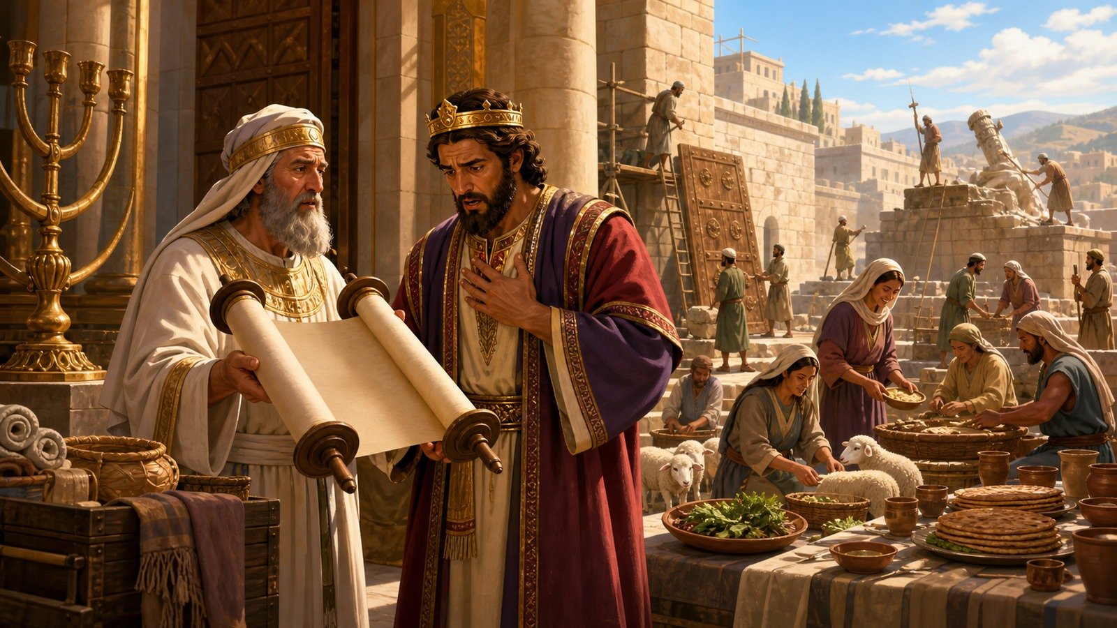 Illustration: Josiah's reforms; the Book of the Law rediscovered