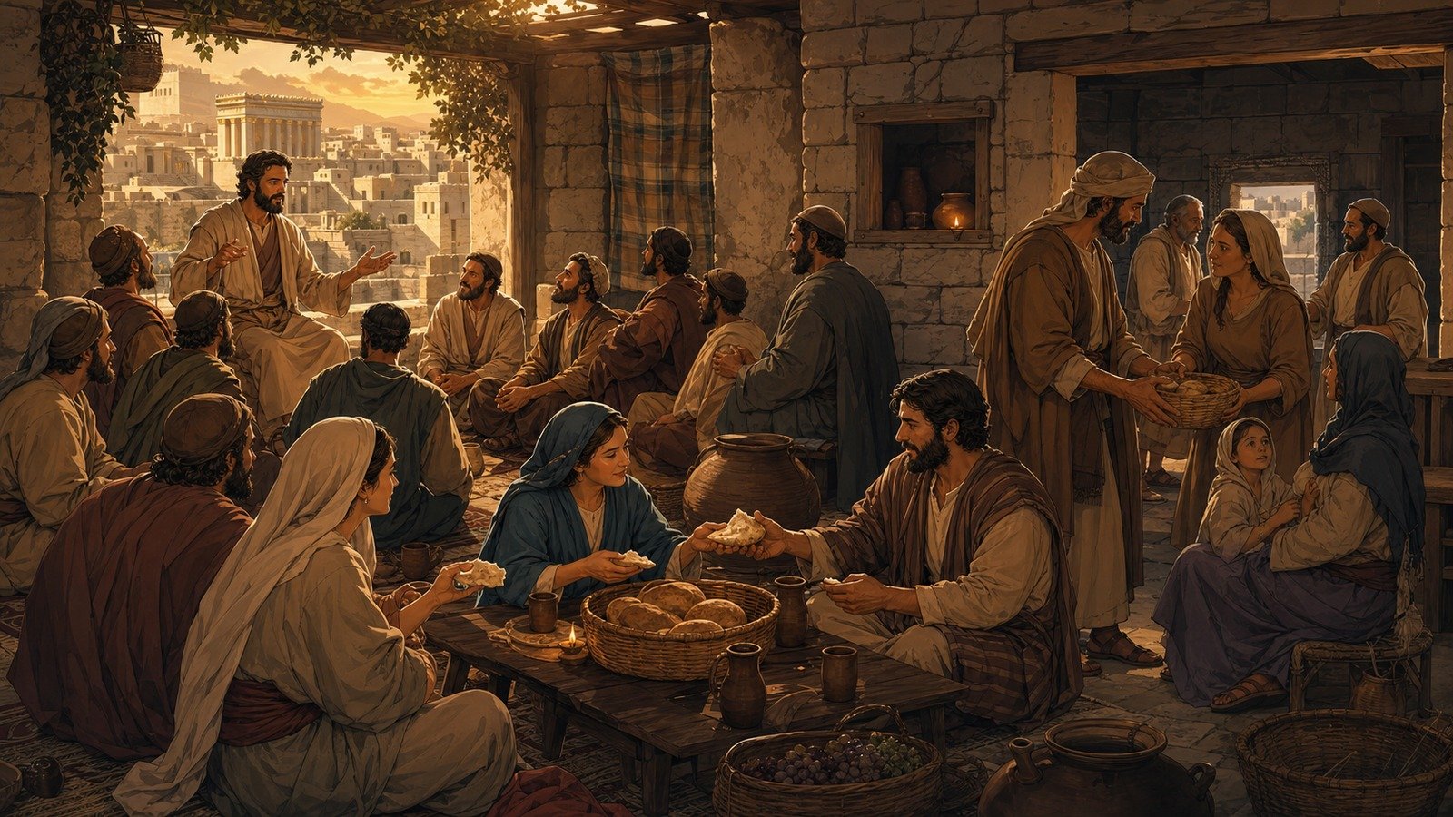 Illustration: Life of the early church: fellowship, shared possessions, breaking of bread