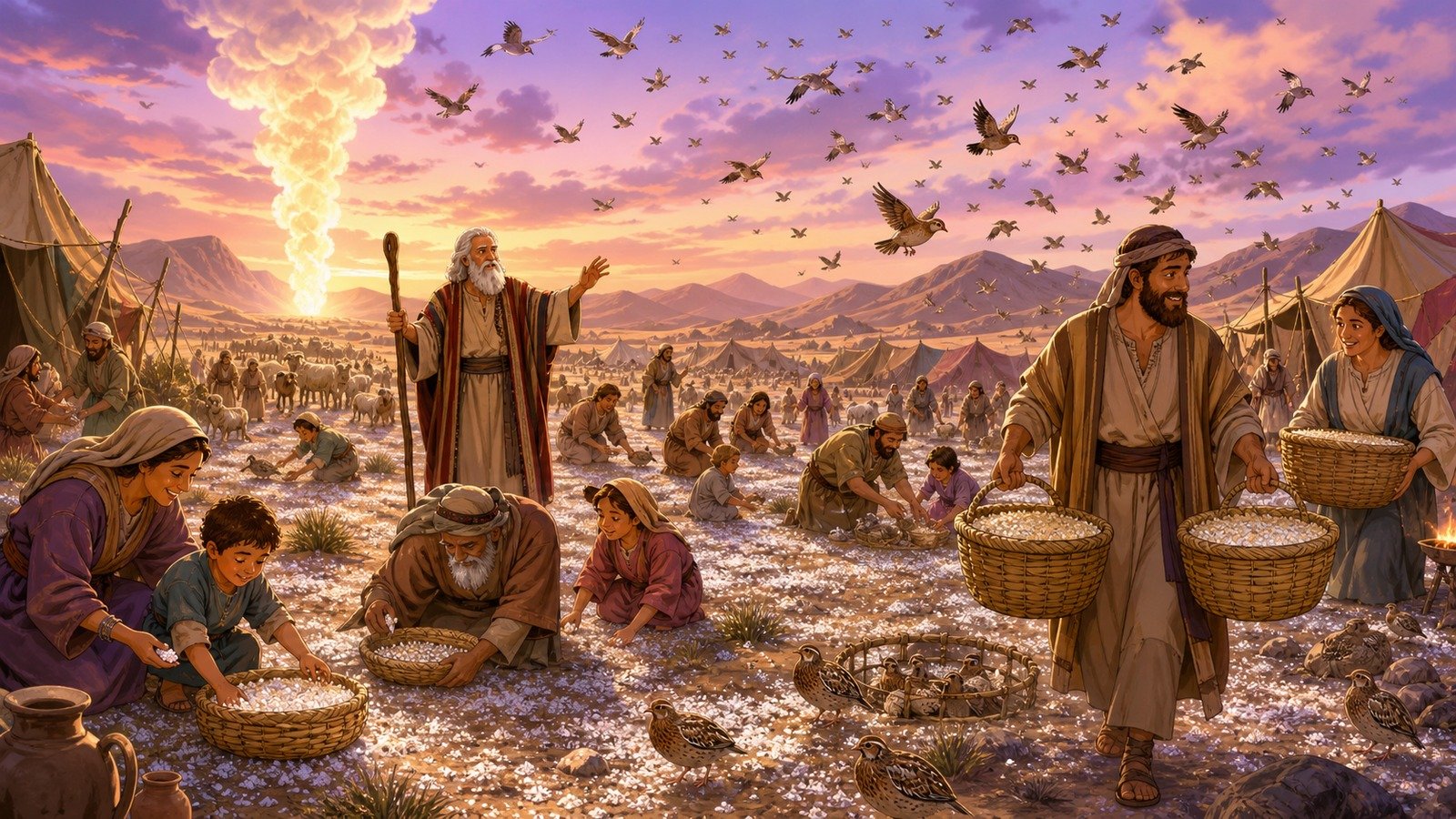 Illustration: Manna and quail provided