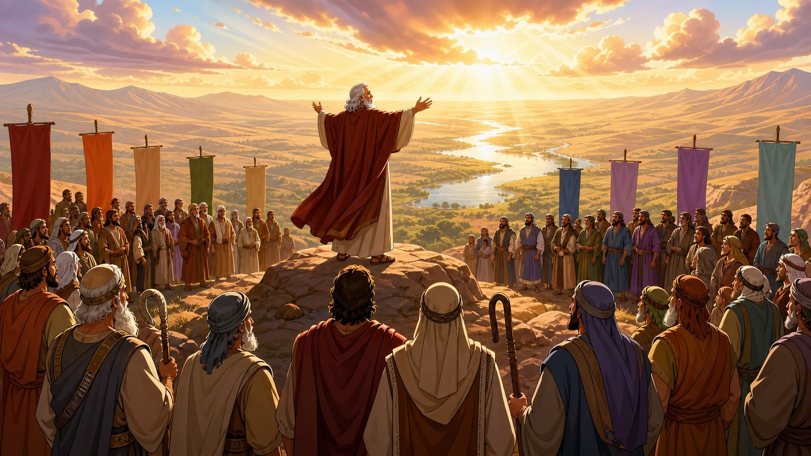 Illustration: Moses' final blessing on the tribes