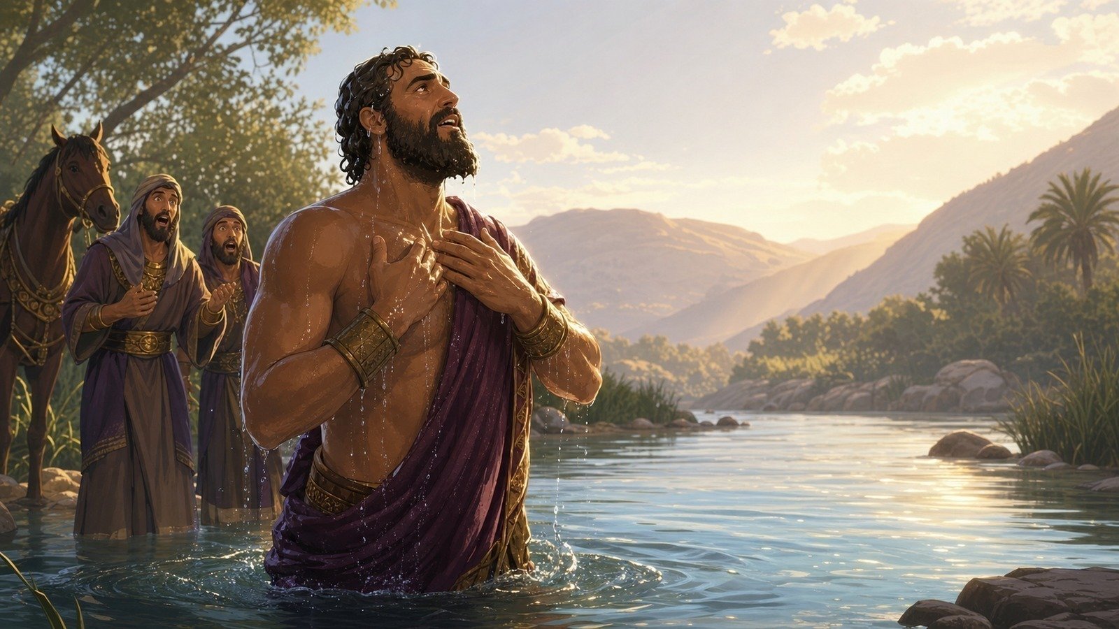 Illustration: Naaman healed of leprosy
