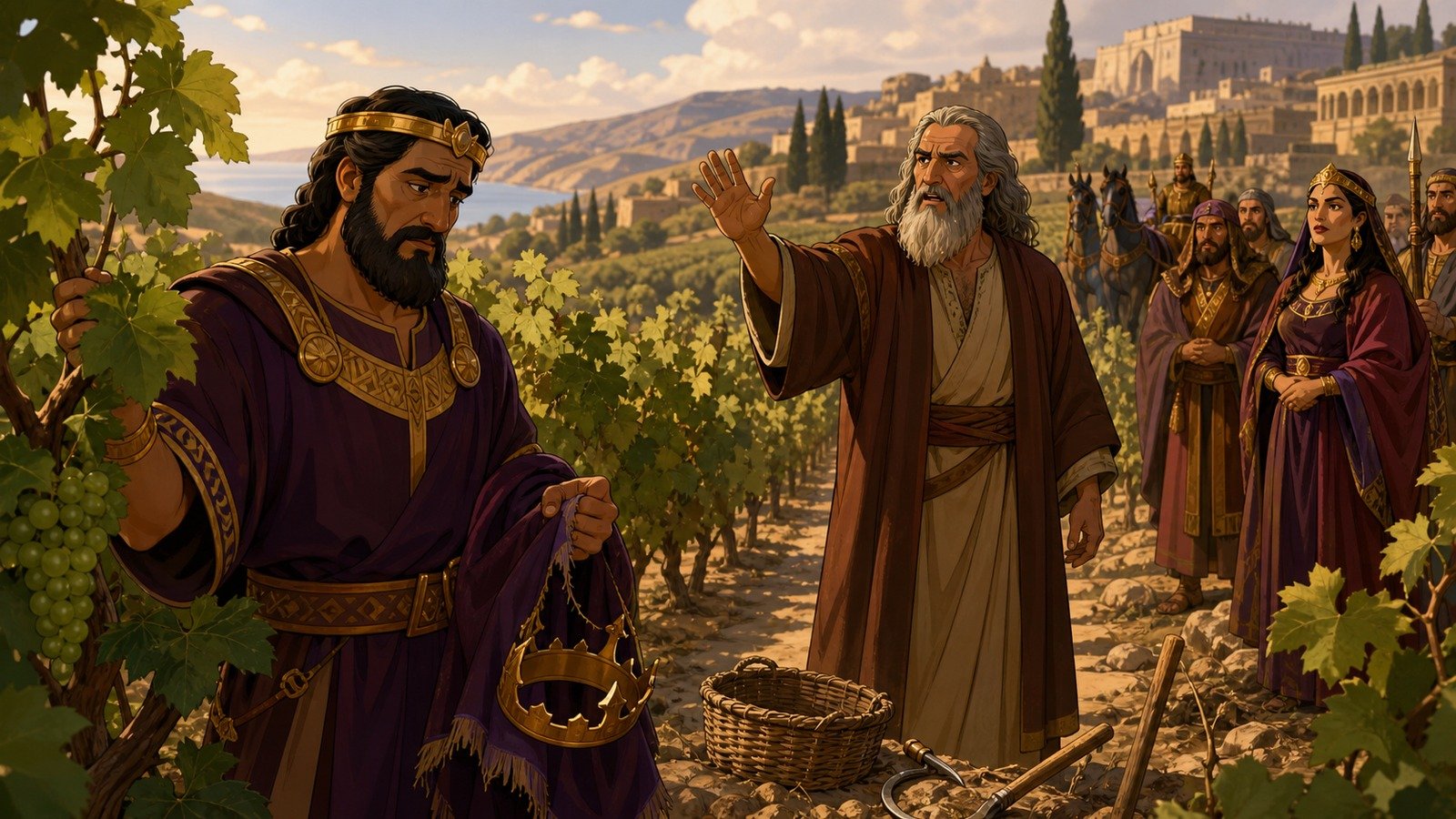 Illustration: Naboth's vineyard; Elijah's judgement on Ahab