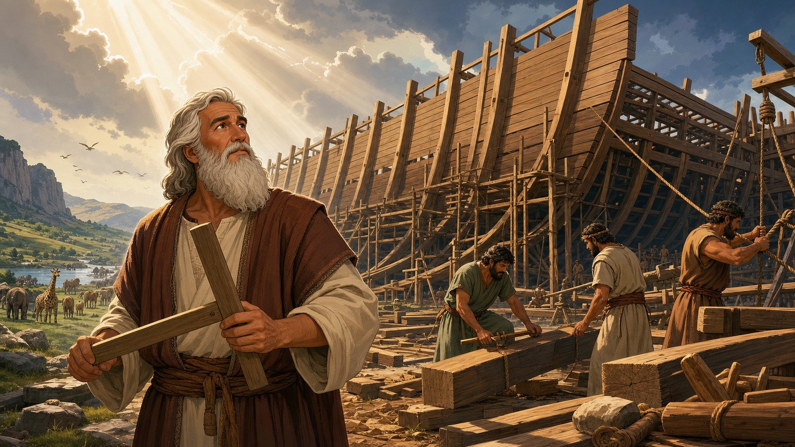 Illustration: Noah instructed to build the ark