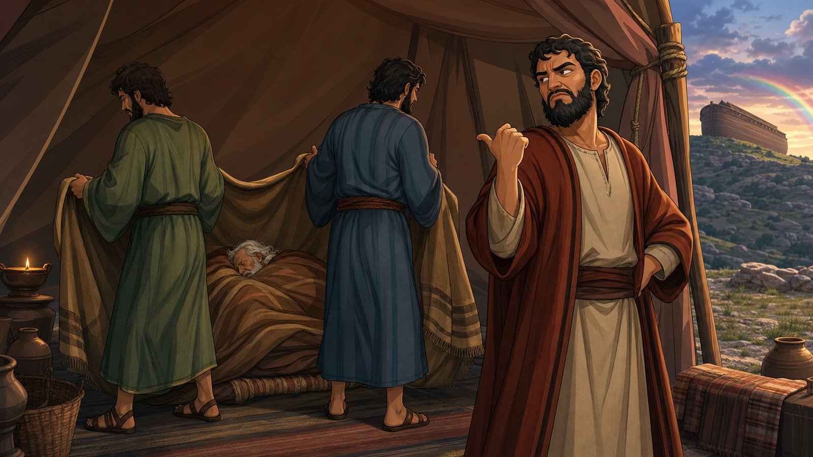 Illustration: Noah's drunkenness and the curse on Canaan
