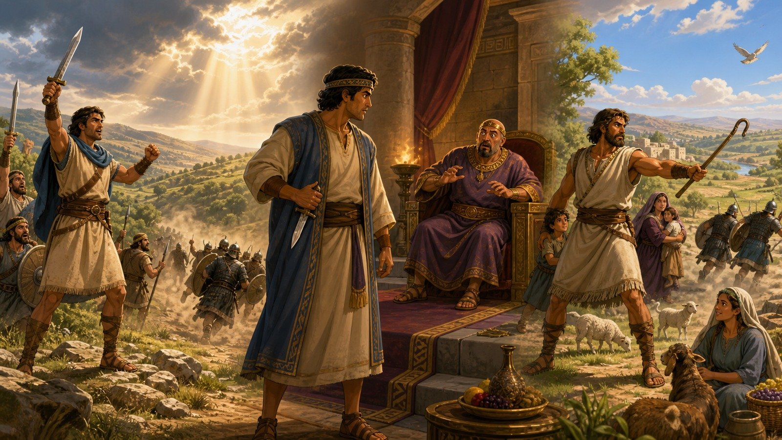 Illustration: Othniel, Ehud and Shamgar deliver Israel