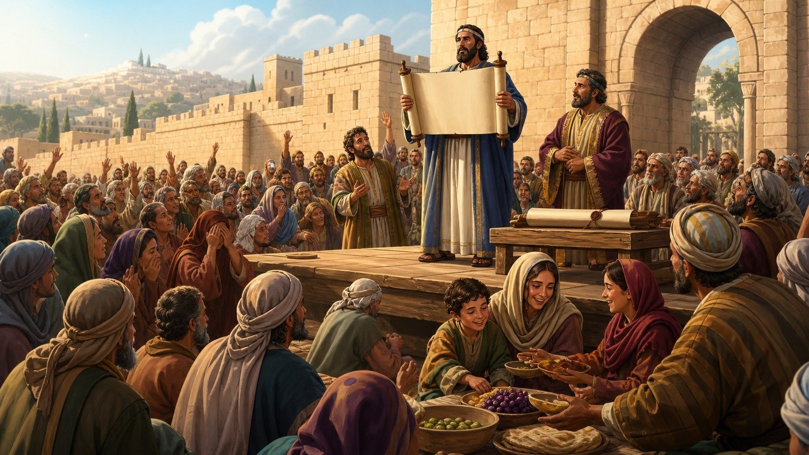 Illustration: Reading of the Law; covenant renewal