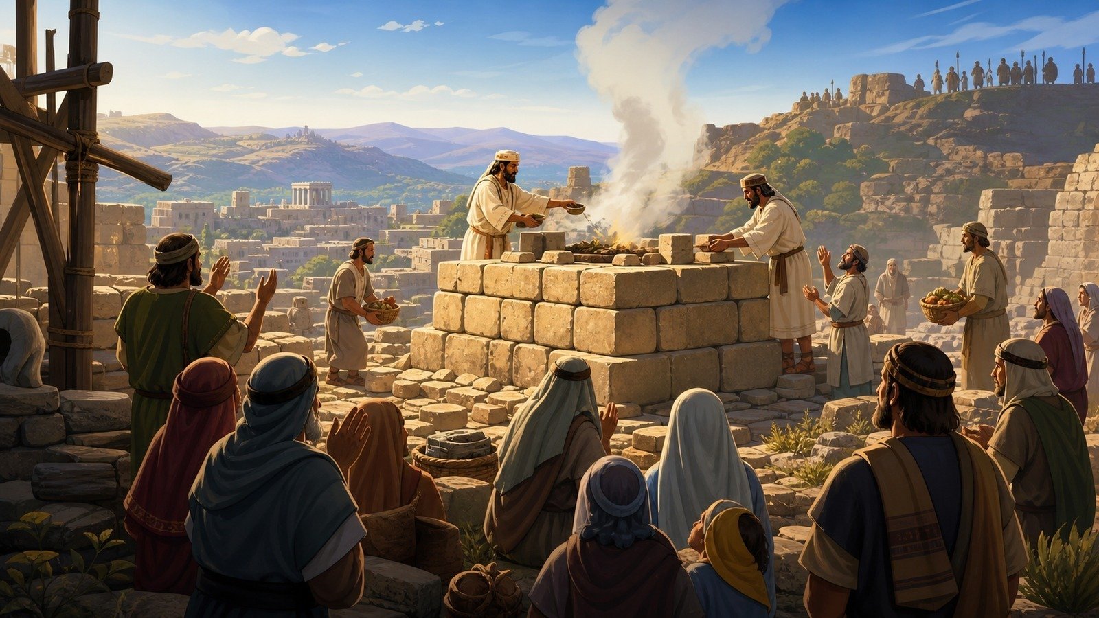 Illustration: Rebuilding the altar