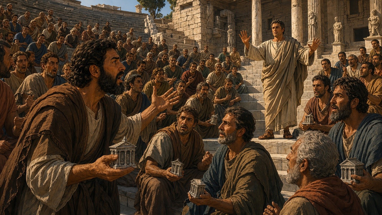 Illustration: Riot of the silversmiths at Ephesus