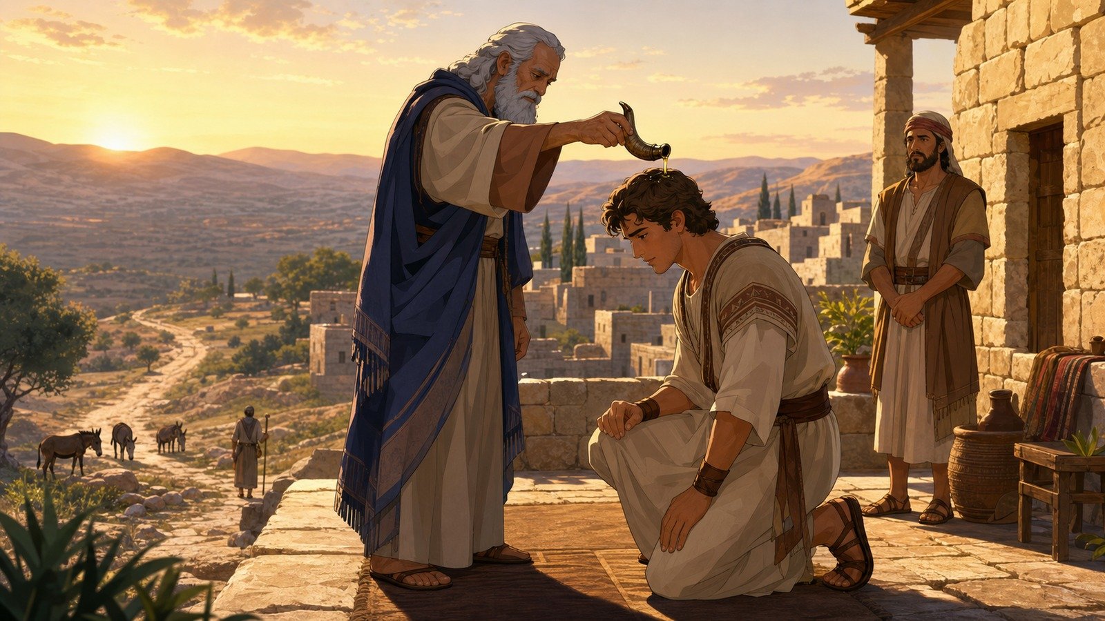 Illustration: Samuel privately anoints Saul