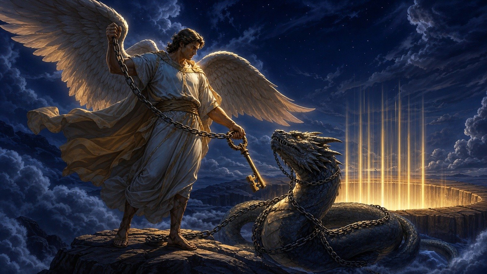 Illustration: Satan bound for a thousand years