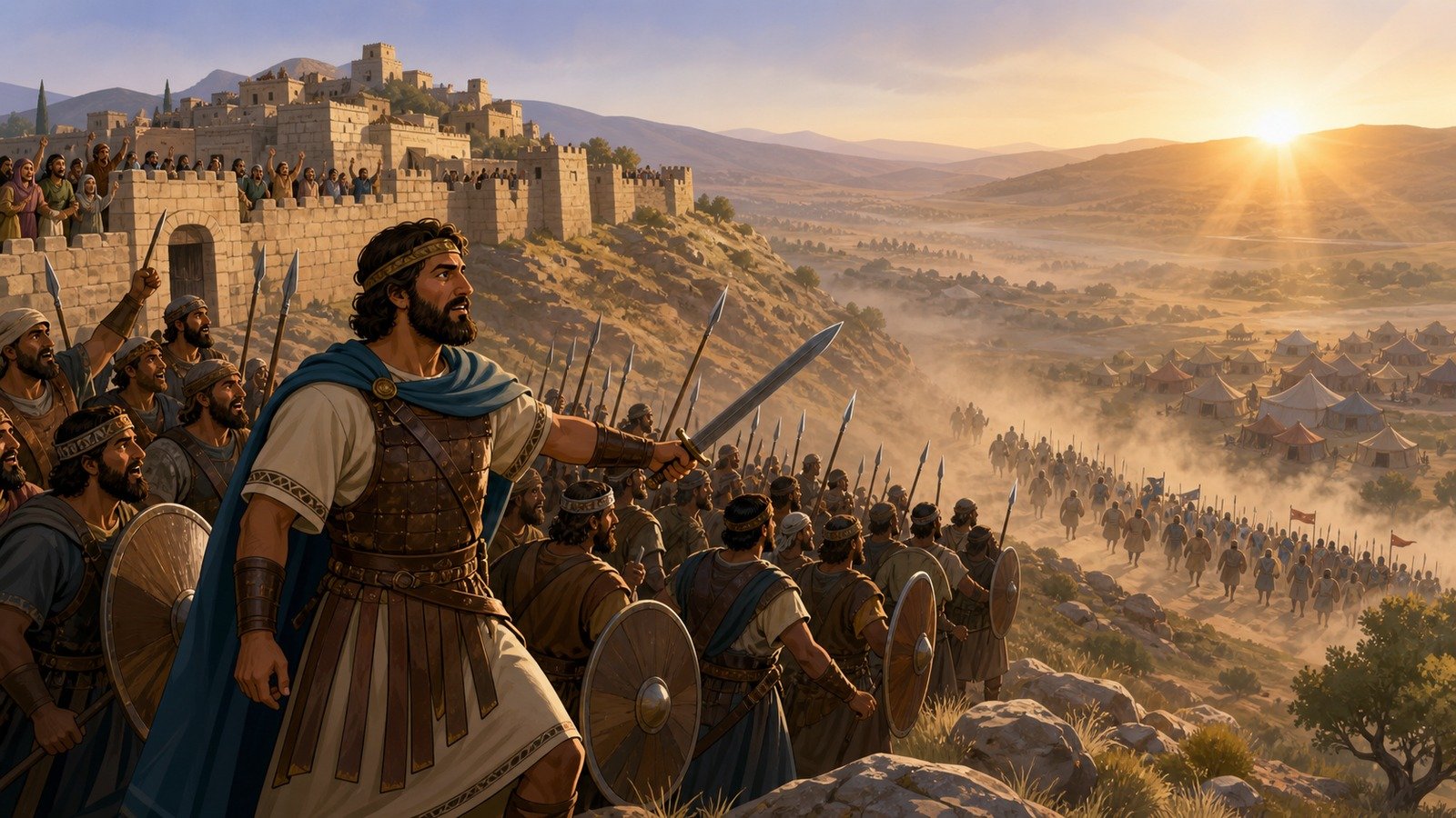Illustration: Saul defeats Ammon; kingship confirmed at Gilgal