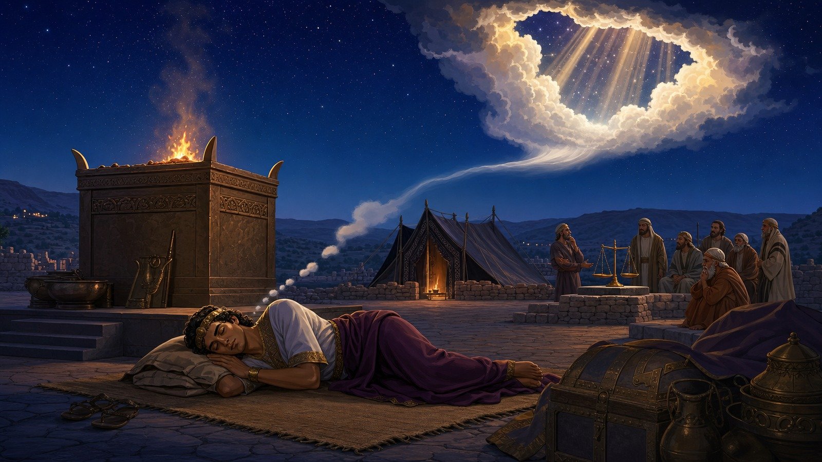 Illustration: Solomon's wisdom; the request at Gibeon