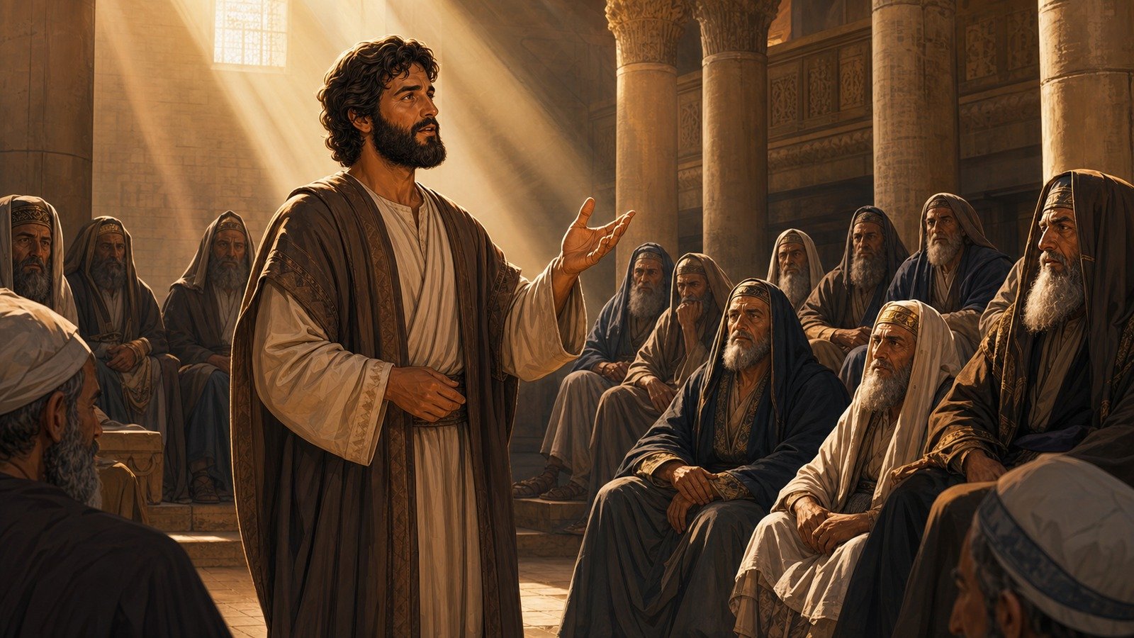 Illustration: Stephen's speech before the Sanhedrin